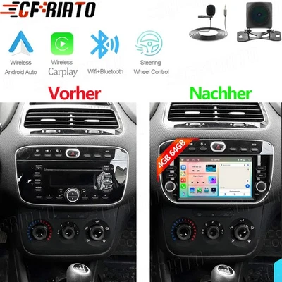 CFRIATO Für Fiat Punto 10-16/Linea 12-15 6.2" Carplay Autoradio Android 15 GPS Navi RDS