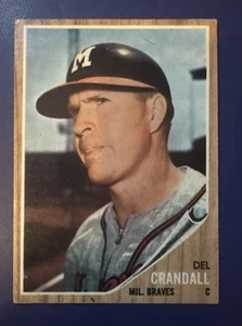 1962 TOPPS #443 DEL CRANDALL MILWAUKEE BRAVES CATCHER *FREE SHIPPING* - Picture 1 of 2