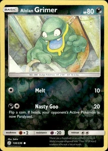 Pokemon Reverse Holo Alolan Grimer SM - Cosmic Eclipse 130/236 LP - Picture 1 of 2