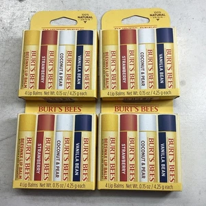 Box mit 4 Burt's Bees Bienenwachs natürlicher feuchtigkeitsspendender Lippenbalsam 4 Stück/Packung - Bild 1 von 7