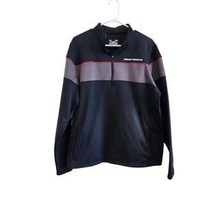 Under Armour Loose Fit 1/4 Zip Jersey Pullover Langarmshirt Blau Gr. Large  - Bild 1 von 8
