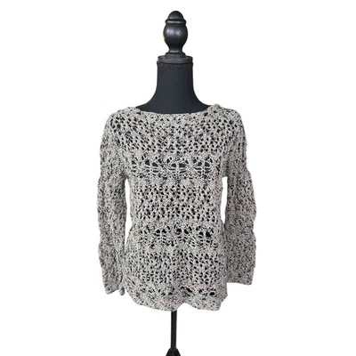 Suéter de punto abierto Soft Surroundings Pointella para mujer talla PS mezcla de lana/seda Foto 1 de 4