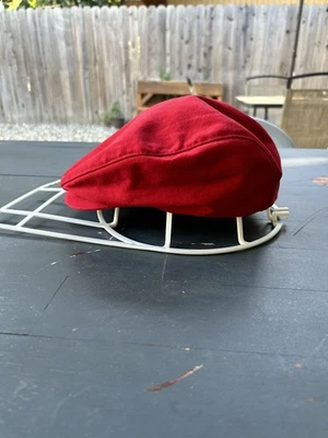 Vintage Nike Newsboy Wool Blend Hat Cap Red Golf  Single Snap Made in USA Cabbie - Image 1 of 4