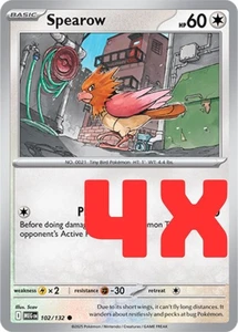 4x Pokémon TCG Spearow 102/132 S&V Mega Evolution Regular Englisch 2025 NM - Bild 1 von 1