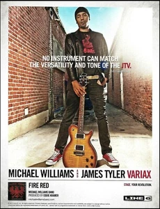 Michael Williams Band 2012 Line 6 James Tyler Variax JTV-59 Gitarre 8x11 Werbedruck - Bild 1 von 3