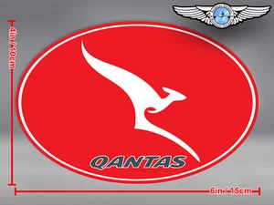 QANTAS AIRWAYS OVAL LOGO DECAL / STICKER - Picture 1 of 5