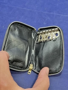 Vintage Rindsleder/Leder 6 Schlüsselfächer Leder Doppelfaltung Geldbörse echtes Rindsleder - Bild 1 von 8
