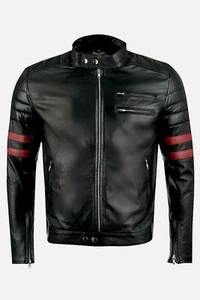 Chaqueta de cuero XXS chaqueta cuero negro rojo sin forro leather jacket XXS black Cuir - Imagen 1 de 3