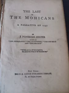 Antique c1900 Last of the Mohicans James Fenimore Cooper Hardcover Book - Picture 1 of 4