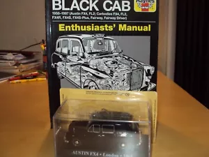 1:43 SCALE LONDON FX4 TAXI BLACK CAB NEW WITH HAYNES ENTHUSIASTS GUIDE BOOK NEW - Picture 1 of 8