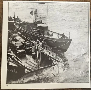 Book Clipping Photo US Coast Guard Cutter 1 And LCV WWII - Picture 1 of 2