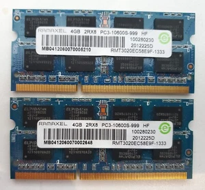 8 GB (2 x 4GB) PC3-10600S (DDR3-1333) SO-DIMM - used - For Lenovo - FRU: 89Y9225 - Picture 1 of 2