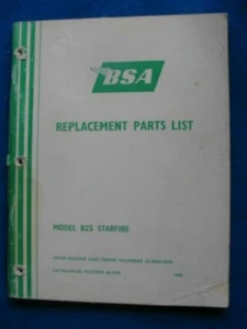 Parts Manual Original BSA B25 B 25 Starfire P509 - Picture 1 of 3
