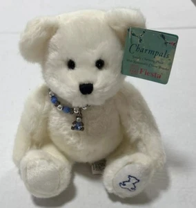 Fiesta Charmpals White Teddy Bear Plush Removable Dog Charm Bracelet - Picture 1 of 7
