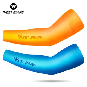 WEST BIKING Ice Silk Cycling Basketball Arm Sleeves Protection Arm Warmer a Pair - Picture 1 of 23