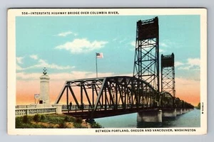 Vancouver WA-Washington, Interstate Highway Bridge, Antik, Vintage Postkarte - Bild 1 von 2