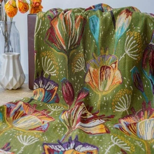 Mohn Französisch Jacquard Gobelin Polster Dekor Stoff zum Nähen Meterware - Bild 1 von 10