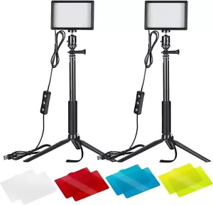 NEEWER LED Video Light Set with Adjustable Tripod Stand Dimmable 5600K USB - Picture 1 of 8