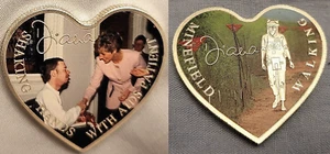 Princess Diana Silver Coin Love Heart Mine Field Autograph Old Royal Family Kate - Foto 1 di 20