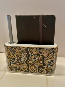 Vintage Takakashi Porcelain Pen & Note Pad Holder Made in Japan for Desktop - Picture 1 of 7