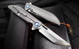 8" Neu CNC Schnellöffnung M390 Klinge Voll TC4 TITAN Griff Klappmesser VTF92 - Bild 1 von 7