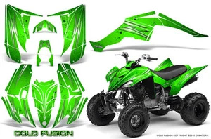 YAMAHA RAPTOR 350 GRAPHICS KIT CREATORX DECALS STICKERS COLD FUSION GREEN - Picture 1 of 1