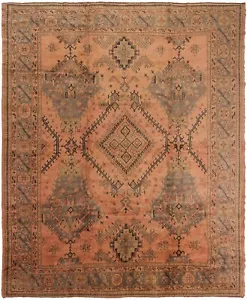 Rare 10x11 Antique Oushak Authentic Oushak Wool Foundation Geometric 299x 346cm - Picture 1 of 8