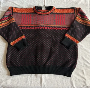 Suéter de Lana De Colección Dale Of Norway 2XL Negro Rojo Pullover Nórdico - Imagen 1 de 10