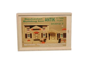 Holzspielzeug Baukasten Antik 71 Teile BxHxT 28,5x20x5cm NEU Holzbaukasten - Picture 1 of 1