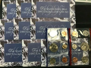 9 Set Lot of 1997 P-D Mint Uncirculated Sets ORIGINAL - Picture 1 of 1