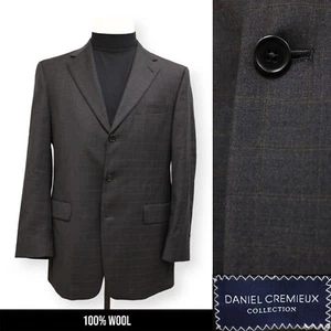 DANIEL CREMIEUX mens charcoal gray plaid WOOL sport coat suit jacket blazer 40 R - Picture 1 of 14