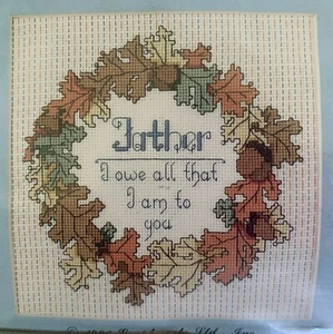 Graphworks Counted Cross Stitch Kit Father I Owe All To You Wreath - Picture 1 of 2