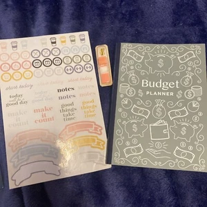 Budget Planner Monthly Yearly With Stickers And Post It Slips. - Picture 1 of 7