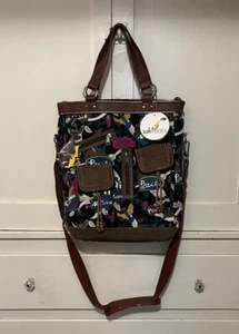 SAKROOTS Artist Circle Artillery Peace Print Handbag Purse Tote Shoulder - Picture 1 of 8