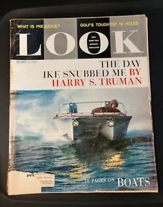 LOOK Magazin 24. Mai 1960 Vintage Anzeigen Ike Truman Stupsboote 11"x14" - Bild 1 von 4