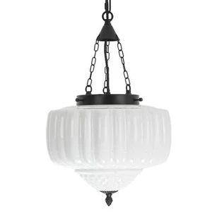 Milchglas Pendelleuchte 12" Mid Century Modern Schulhaus Deckenleuchte Fix... - Bild 1 von 9