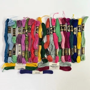 Vintage Lot of 27 Anchor Stranded Cotton Embroidery Threads, Multicoloured - Picture 1 of 4