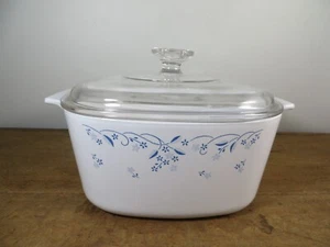 Corningware Provincial Blue Glass Lidded Casserole Dish 3.0LT Made in USA in VGC - Picture 1 of 20