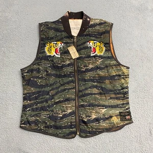 Ralph Lauren Denim & Supply Vest Mens 2XL XXL Green Tiger Camo Embroidered - Picture 1 of 10