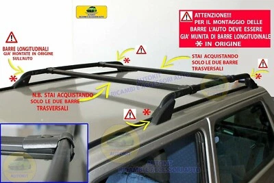 Barre Portatutto Specifiche Compatibili per FIAT Panda Young Porta Pacchi auto - Immagine 1 di 4