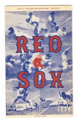 1954 Harry Agganis/Ted Williams HR Program BOSTON RED SOX vPhiladelphia A’S Ex⚾️ - Image 1 of 4