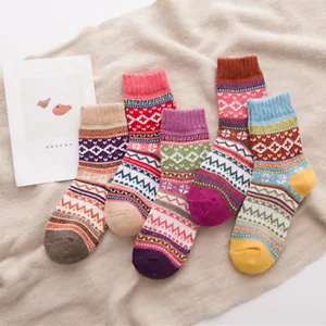 Lotto 5 paia calze invernali donna lana cashmere calde morbide spesse casual multicolore - Foto 1 di 12