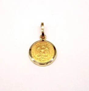 1945 Dos Pesos Estados Unidos Mexicanos Gold Coin Pendant 24k Yellow Gold 2.4g - Picture 1 of 6