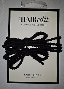 Juego de 2 eslabones nudos de lazo anudados negros The Hair Edit paquete nuevo - Imagen 1 de 1