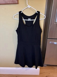 NWT 32 Degrees Cool Black Tank Dress Built In Bra Size M - Picture 1 of 8