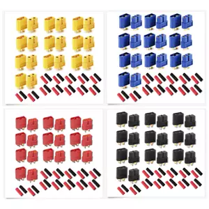✅ XT60 Goldstecker Lipo Akku Stecker Buchse + Schrumpfschlauch 1 2 3 4 5 10 60A✅ - Bild 1 von 17