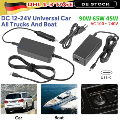 90W USB-C-Autoladegerät Laptop Netzteil LadeKabel für Lenovo HP APPLE MacBook - Bild 1 von 4