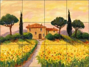 Murale Ceramica Piastrelle Toscana Backsplash Joanne Morris Arte Girasole Margosiana JM110 - Foto 1 di 2