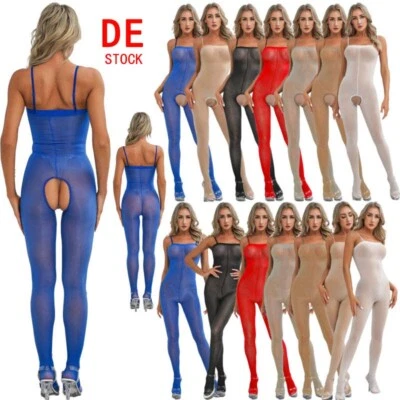 FREEBILY Damen Glänzend Transparent Strumpfhose Sexy Strümpfe Sport Yoga Fitness Overall