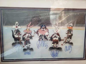 Colorado Avalanche Stanley Cup Toons Cel Originale FIRMATO dai membri del team - Foto 1 di 5